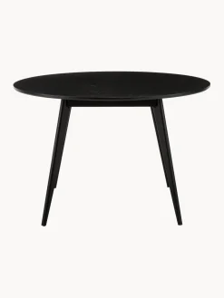 Best Rowico Table ronde en bois d'hévéa Yumi, Ø 115 cm Bois de chêne, noir laqué