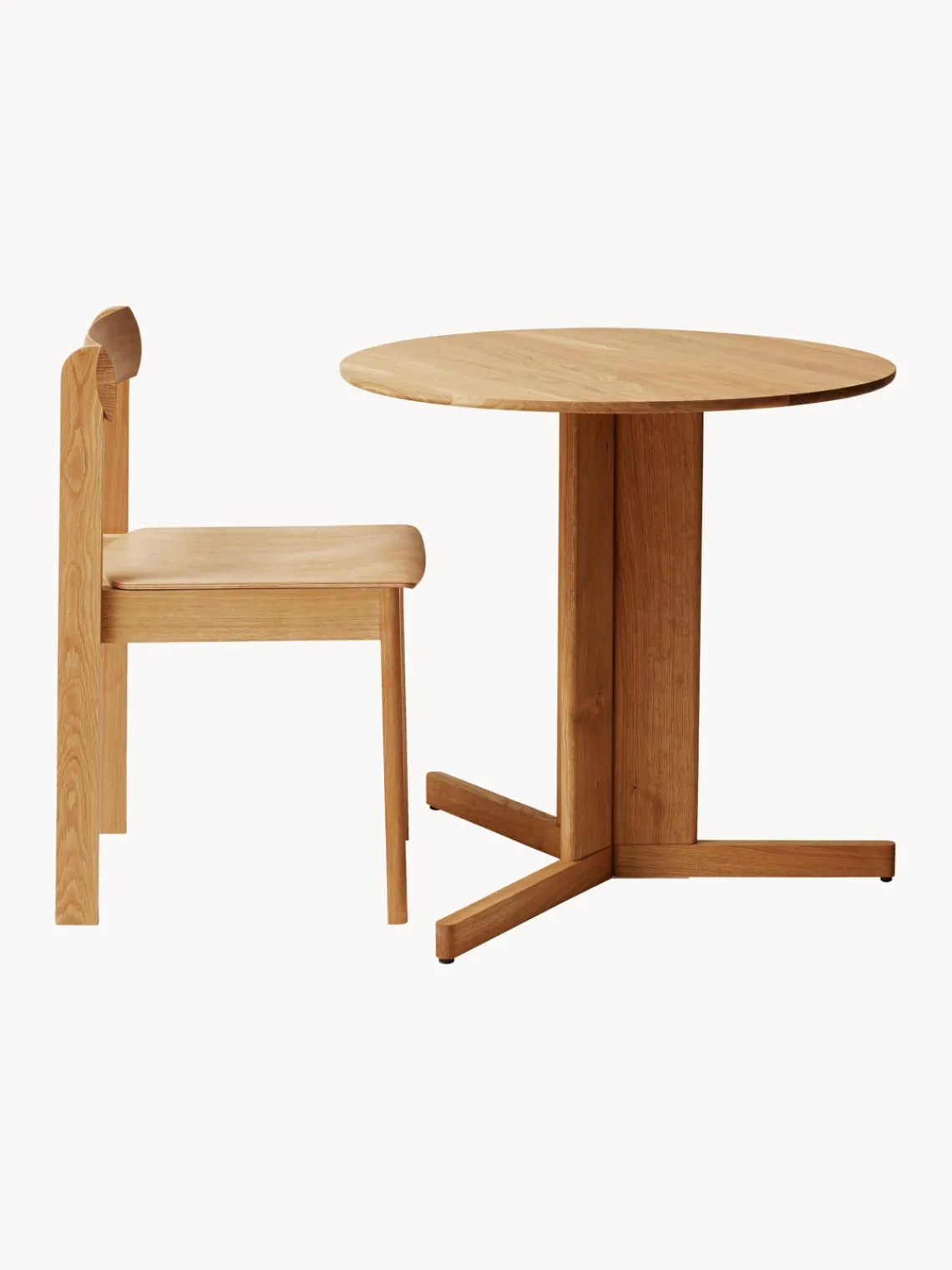 Fashion Form & Refine Table ronde en chêne Trefoil, Ø 75 cm