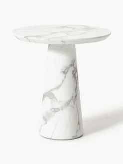 Fashion Pols Potten Table ronde look marbre Disc Blanc, aspect marbre