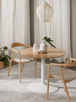 Best Westwing Collection Table ronde Menorca, tailles variées Bois de frêne, blanc