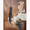 New Agave Tableau sur toile peint à la main Rust