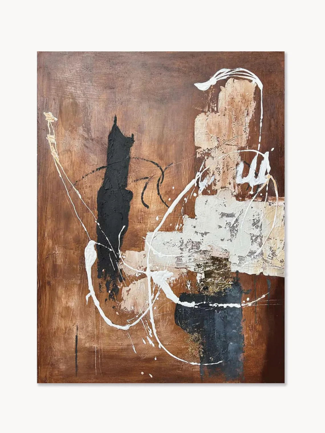 New Agave Tableau sur toile peint à la main Rust