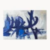 Clearance Agave Tableau sur toile peint à la main Blue Stroke