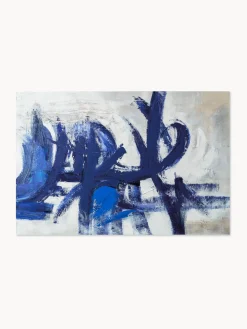 Clearance Agave Tableau sur toile peint à la main Blue Stroke