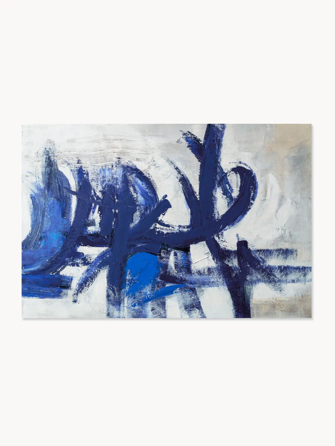 Clearance Agave Tableau sur toile peint à la main Blue Stroke