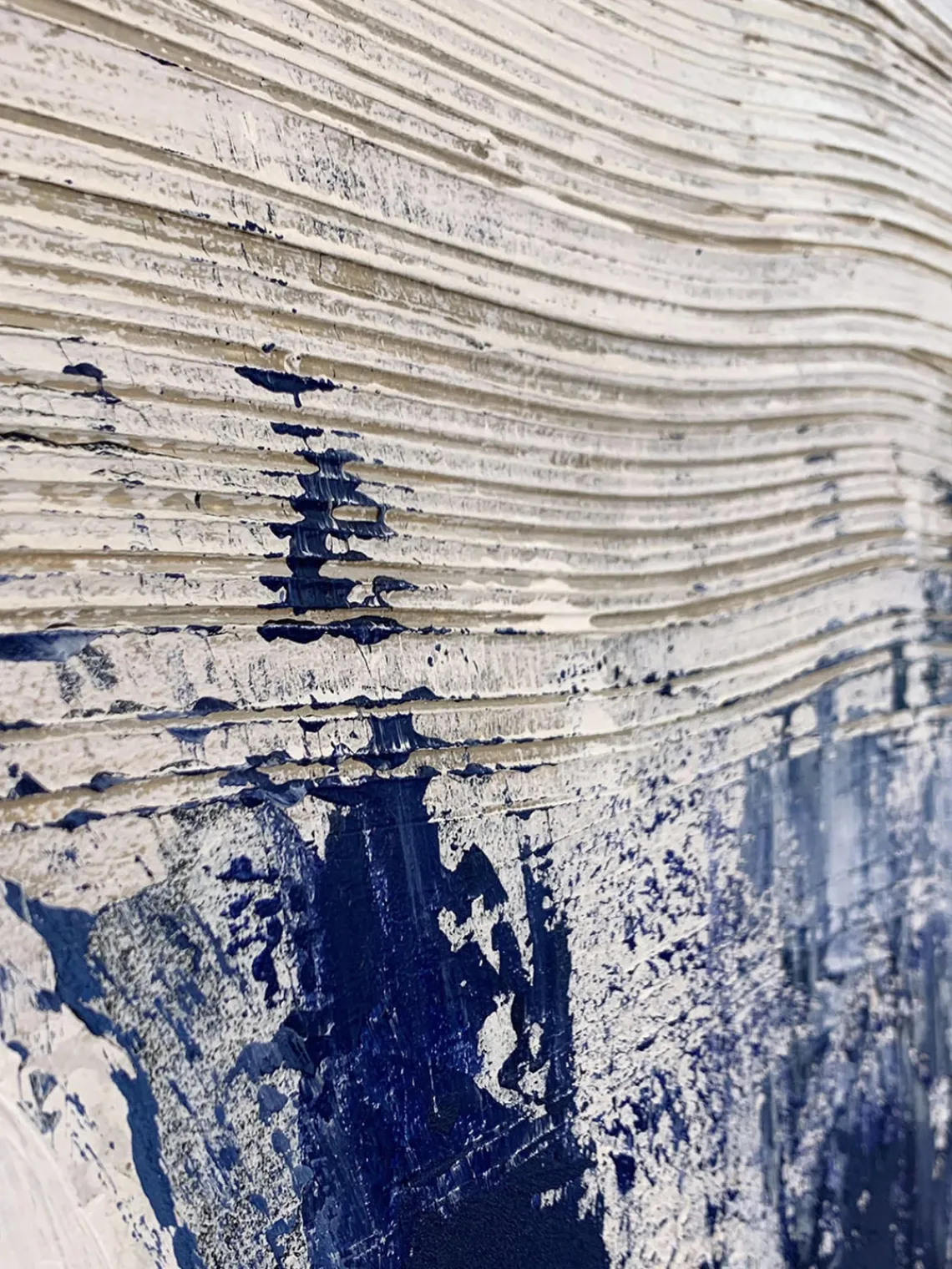 Clearance Agave Tableau sur toile peint à la main Blue Stroke