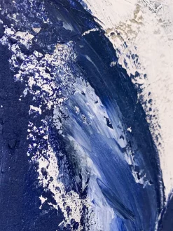 Clearance Agave Tableau sur toile peint à la main Blue Stroke