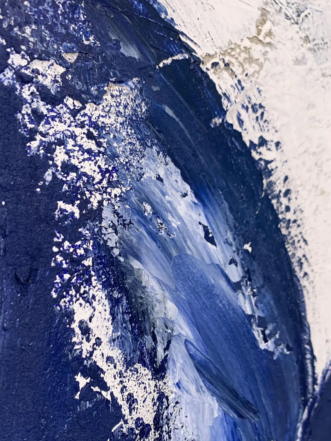 Clearance Agave Tableau sur toile peint à la main Blue Stroke