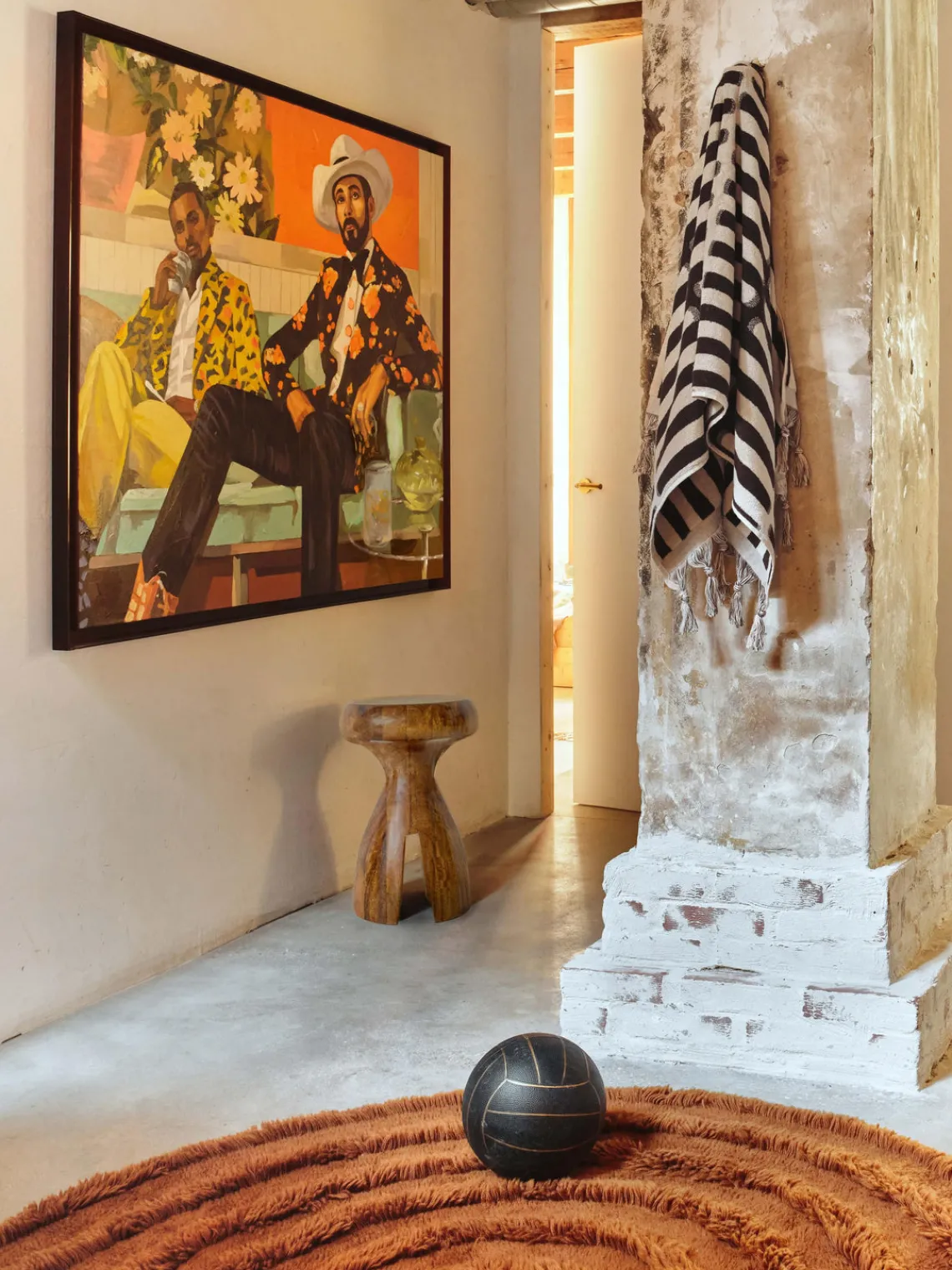Clearance HKLIVING Tableau sur toile peint à la main avec cadre en bois Higher Party