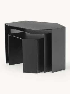 Best ferm LIVING Tables d'appoint de forme organique Shard, 3 élém. Noir, mat