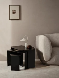 Best ferm LIVING Tables d'appoint de forme organique Shard, 3 élém. Noir, mat