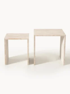 Online blomus Tables d'appoint en travertin Varu, 2 élém.