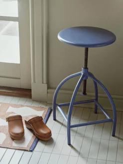 Hot Broste Copenhagen Tabouret de bar à hauteur ajustable Sire Bleu ciel