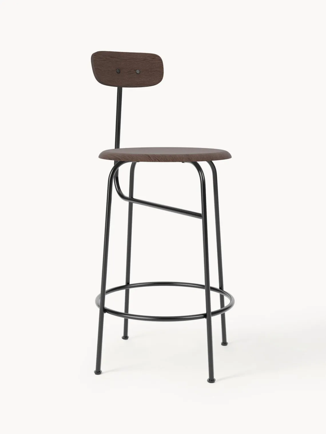 Online Audo Copenhagen Tabouret de bar Afteroom Bois foncé, cadre noir