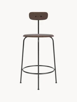 Online Audo Copenhagen Tabouret de bar Afteroom Bois foncé, cadre noir