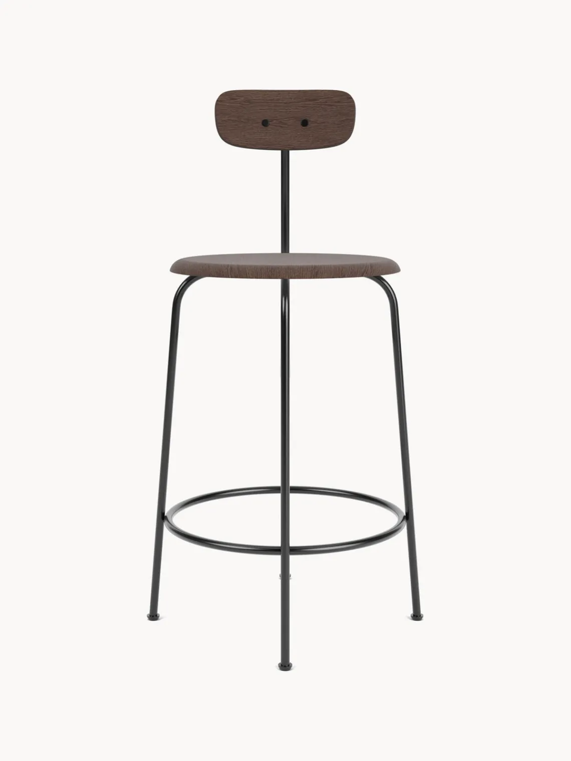 Online Audo Copenhagen Tabouret de bar Afteroom Bois foncé, cadre noir