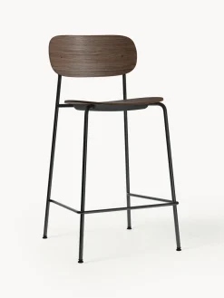 Clearance Audo Copenhagen Tabouret de bar Co Chêne foncé, cadre noir
