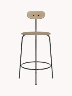 Online Audo Copenhagen Tabouret de bar en cuir Afteroom Cuir beige, bois, cadre noir