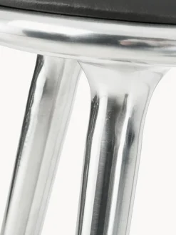 Discount Mater Tabouret de bar High Stool Cuir noir, argenté