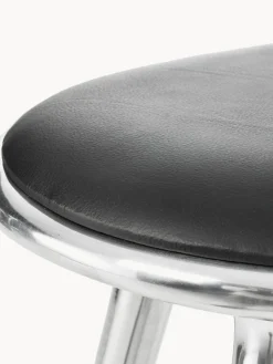 Discount Mater Tabouret de bar High Stool Cuir noir, argenté
