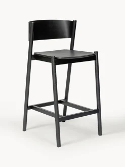 Discount Hübsch Tabouret de bar Oblique Chêne noir laqué