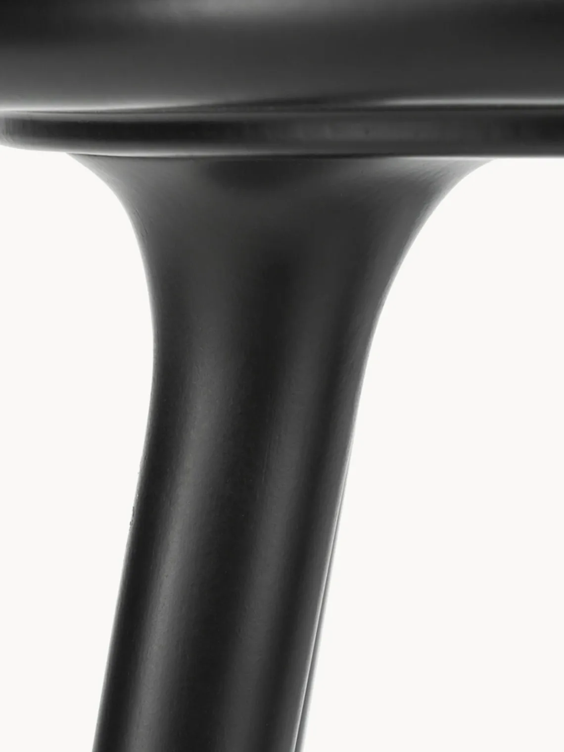 Fashion Mater Tabouret de comptoir en hêtre High Stool Cuir noir, hêtre noir laqué