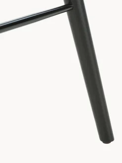 Fashion Mater Tabouret de comptoir en hêtre High Stool Cuir noir, hêtre noir laqué