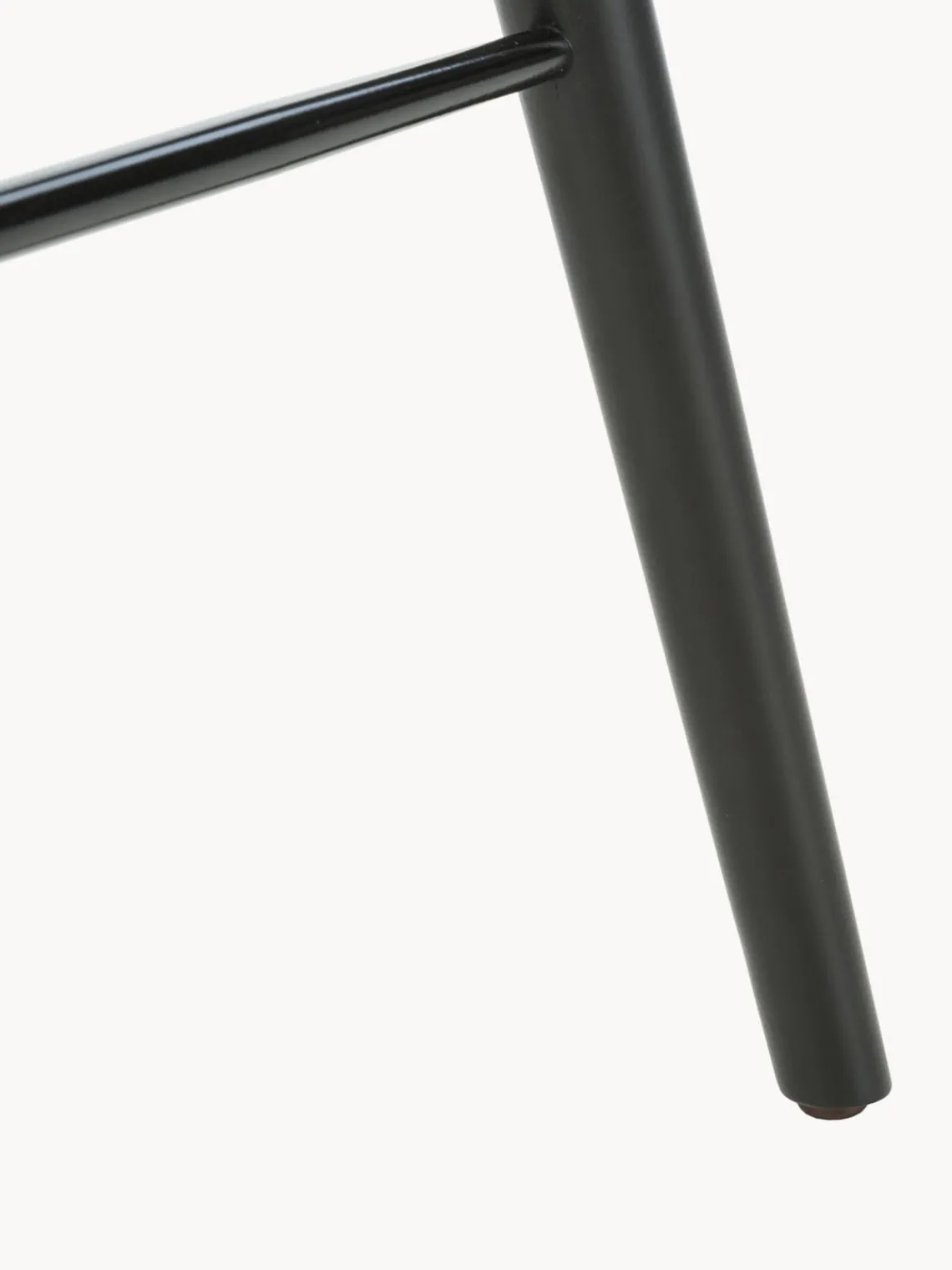 Fashion Mater Tabouret de comptoir en hêtre High Stool Cuir noir, hêtre noir laqué