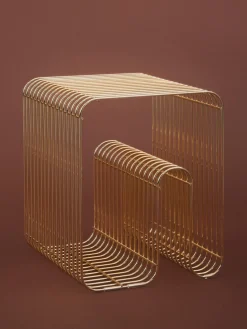 Hot AYTM Tabouret en métal Curve Doré