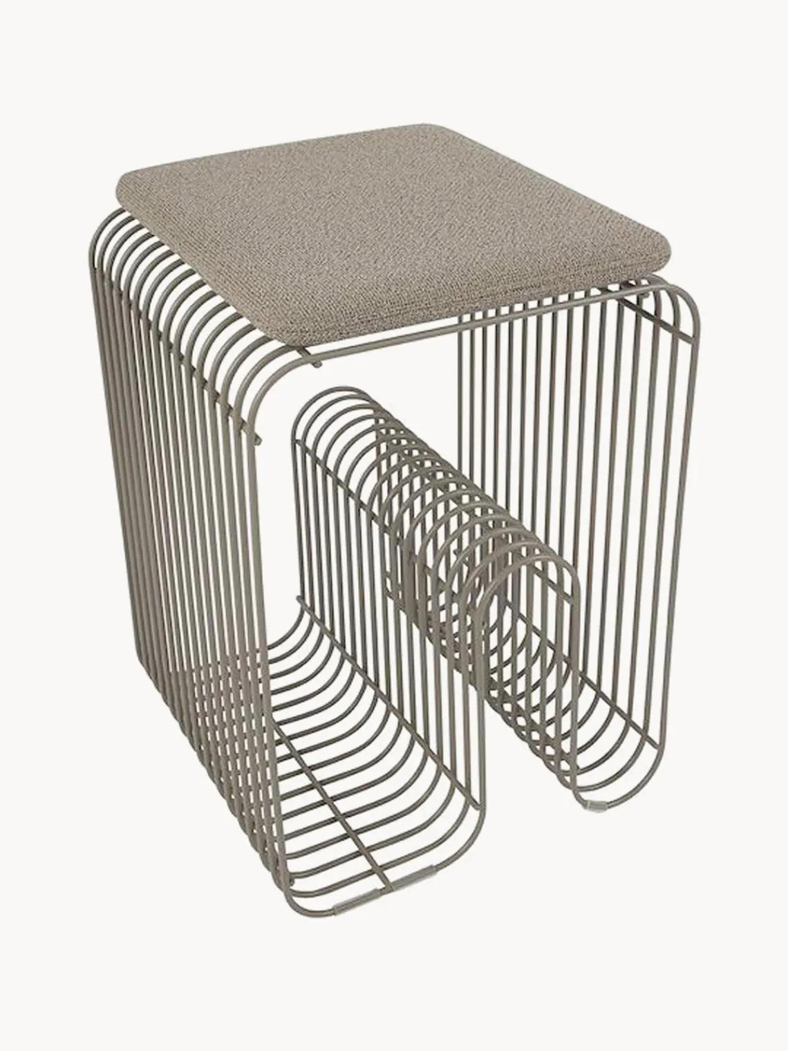 Outlet AYTM Tabouret en métal Curve Grège, mat