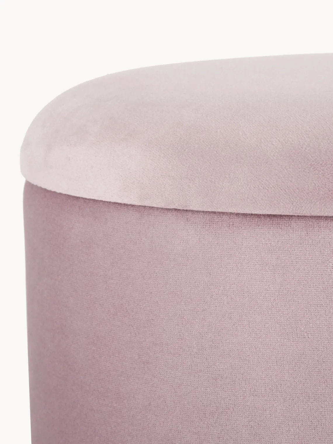 Sale Bizzotto Tabouret en velours avec rangement Polina Velours rose pâle