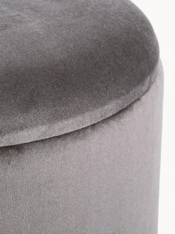 Sale Bizzotto Tabouret en velours avec rangement Polina Velours gris foncé