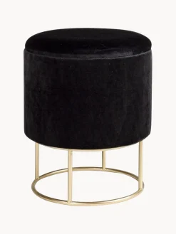 Sale Bizzotto Tabouret en velours avec rangement Polina Velours noir