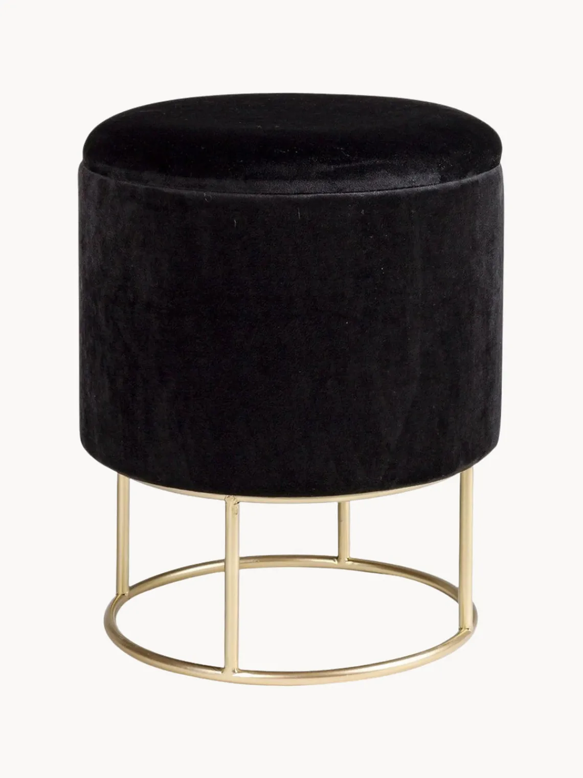 Sale Bizzotto Tabouret en velours avec rangement Polina Velours noir