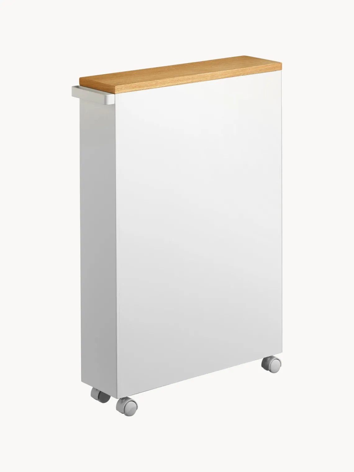 Best Yamazaki Étagère de salle de bain avec roulettes Tower Blanc, bois clair