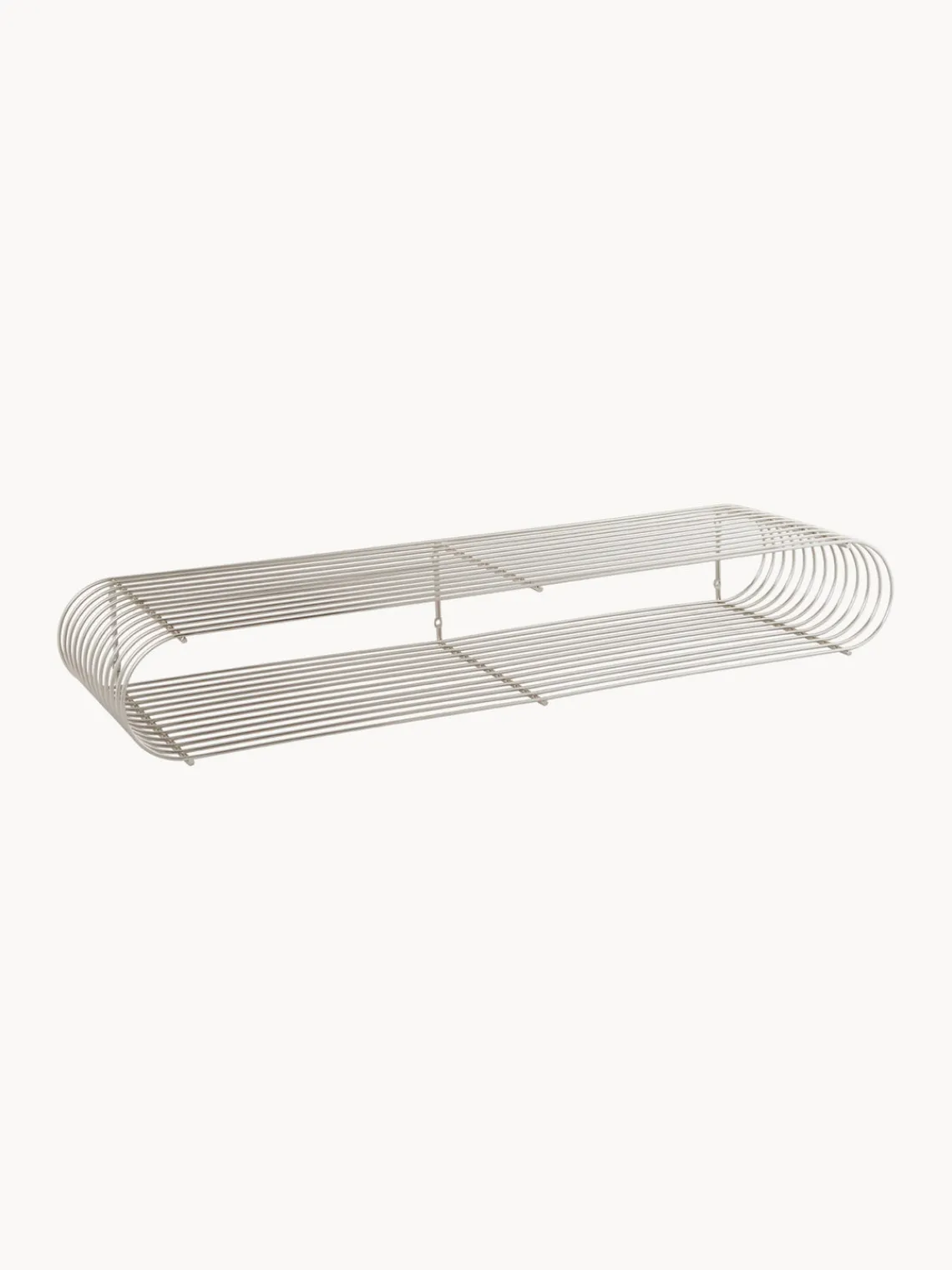 Outlet AYTM Étagère murale en métal Curve, larg. 80 cm Argenté, haute brillance
