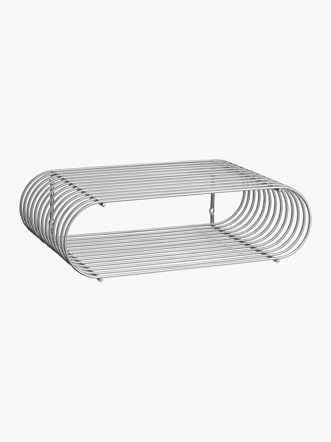 Outlet AYTM Étagère murale en métal Curve, larg. 40 cm Argenté, haute brillance