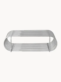 Outlet AYTM Étagère murale en métal Curve, larg. 40 cm Argenté, haute brillance