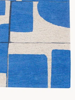 Clearance Louis De Poortere Tapis avec motif graphique Campanula Bleu, blanc crème