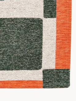 Hot Louis De Poortere Tapis avec motif graphique Honey Vert foncé, blanc cassé, orange