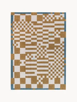 Clearance Louis De Poortere Tapis avec motif graphique Honey Ocre, blanc cassé, bleu