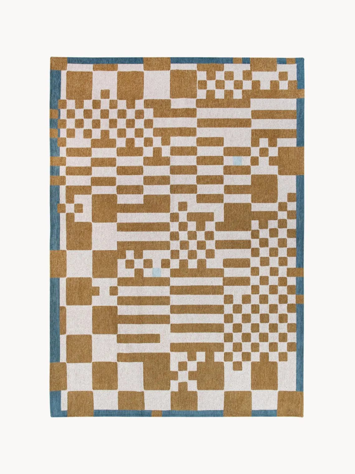 Clearance Louis De Poortere Tapis avec motif graphique Honey Ocre, blanc cassé, bleu