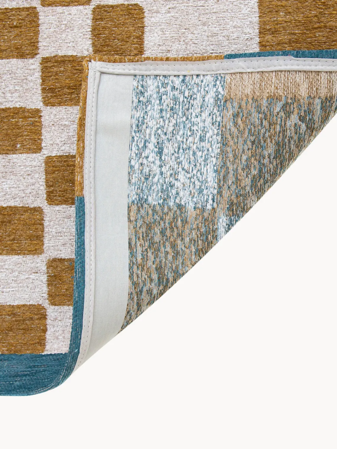 Clearance Louis De Poortere Tapis avec motif graphique Honey Ocre, blanc cassé, bleu
