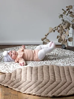 Best Toddlekind Tapis de jeu réversible en coton bio Jeffrey Blanc cassé, taupe
