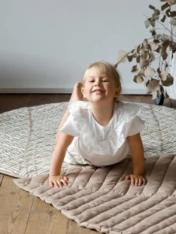 Best Toddlekind Tapis de jeu réversible en coton bio Jeffrey Blanc cassé, taupe