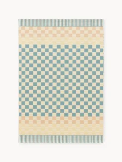 Outlet Benuta Tapis d'intérieur/extérieur Candy Bleu pétrole, tons jaunes