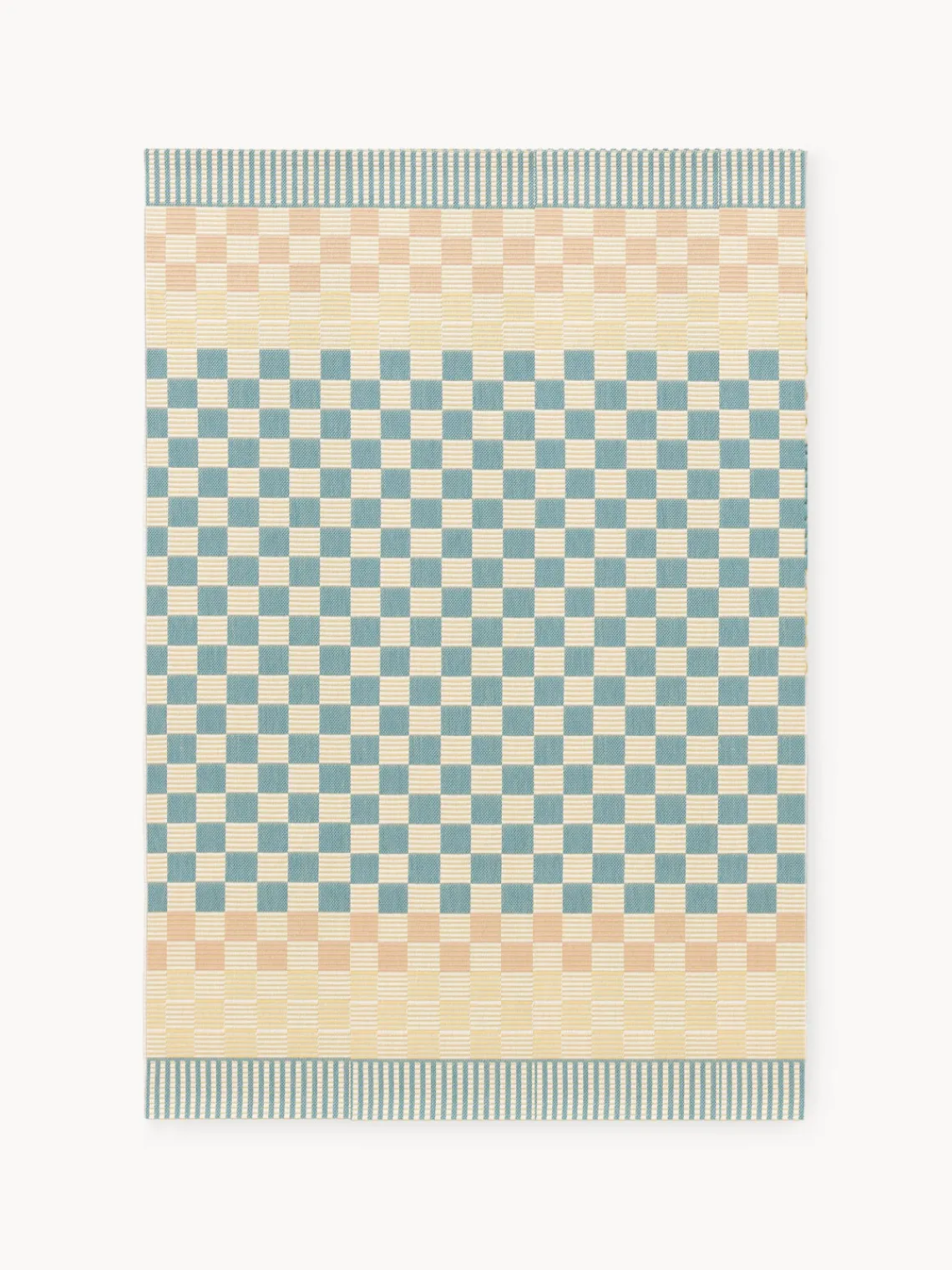 Outlet Benuta Tapis d'intérieur/extérieur Candy Bleu pétrole, tons jaunes