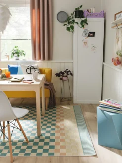 Outlet Benuta Tapis d'intérieur/extérieur Candy Bleu pétrole, tons jaunes