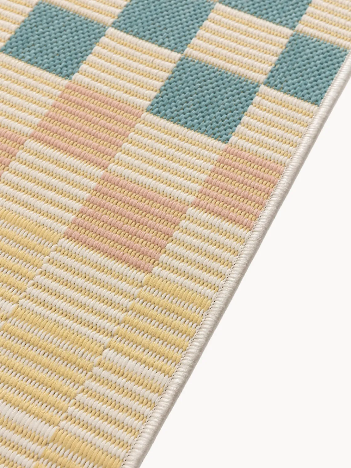 Outlet Benuta Tapis d'intérieur/extérieur Candy Bleu pétrole, tons jaunes