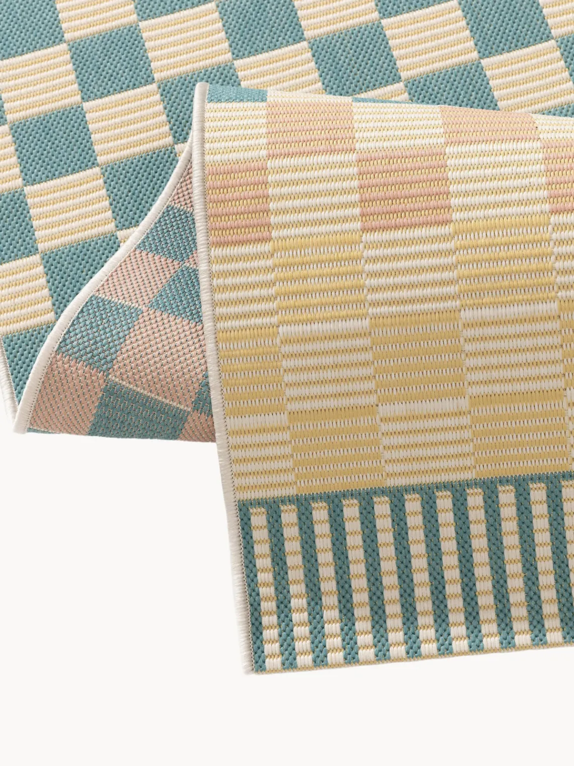Outlet Benuta Tapis d'intérieur/extérieur Candy Bleu pétrole, tons jaunes